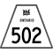 Secondary Hwy 502 marker